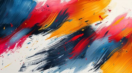 Poster - Stunning abstract background with bold paint strokes in primary colors adding a lively and artistic touch to any visual content for an engaging and dynamic effect high resolution Illustration, in the