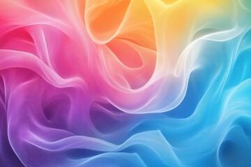Poster - Colorful abstract background with smooth flowing waves and gradients in vibrant pink, purple, blue, and yellow tones.