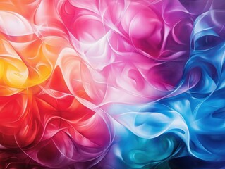 Poster - Vibrant abstract art with swirling colors of red, pink, blue, and purple. Perfect for backgrounds, wallpapers, and creative projects.