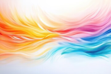 Poster - Vibrant abstract art with blend of colorful strokes in orange, pink, blue, and yellow hues, creating a dynamic and lively visual effect.