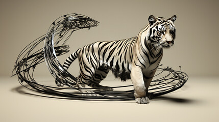 Wall Mural - Tiger with Semicubical Parabola and Serpentine