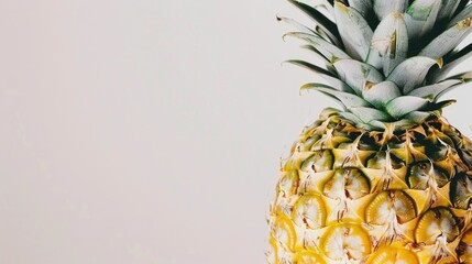 Poster - Tasty pineapple on a white background