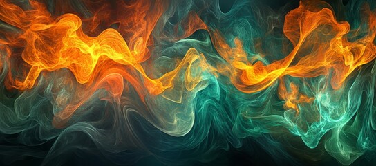 Wall Mural - Colorful, flowing lines and shapes in an abstract background