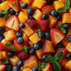 Wall Mural - Fresh and Colorful Fruit Salad