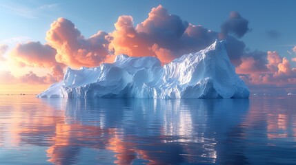 Wall Mural - A powerful image of a melting polar ice cap, illustrating the effects of global warming on polar regions and the urgent need for climate change solutions and conservation. high resolution