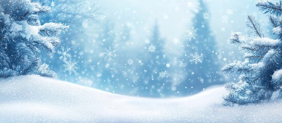 Poster - Snow-Covered Pine Branches in a Wintery Forest