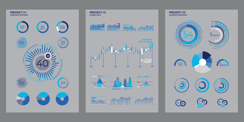 Design business elements charts in color. Finance Charts.