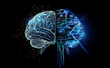 © Curioso.Photography - A digital image of a half-human, half-machine brain, representing the fusion of human intellect and artificial intelligence.
