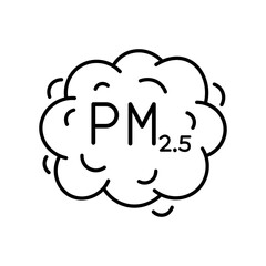 PM 25 dust cloud icon. Clipart image isolated on white background