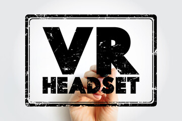 Poster - Vr Headset text stamp, technology concept background