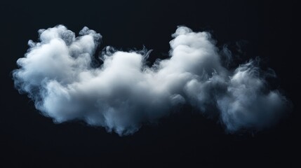 Poster - Abstract cloud isolated on black, perfect for adding a foggy, mysterious element to your designs.
