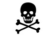 © dzm1try - Skull crossbones silhouette icon. Clipart image isolated on white background