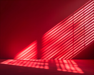 Wall Mural - A red wall with a red sun shining through the window