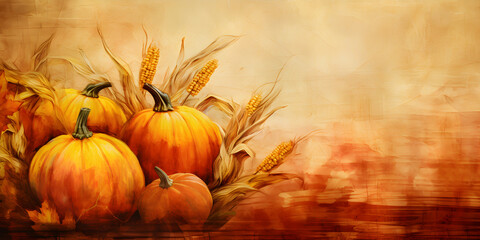 Wall Mural - Abstract autumn pumpkin background 