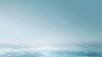 A blue sky with a white horizon and a large body of water