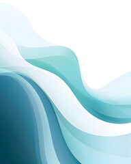 Wall Mural - A blue and white wave pattern on a white background