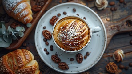 Wall Mural - Coffee with Pastry Delight