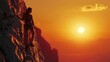 © Ace64 Studio - Silhouette of successful climbing woman in mountains concept of concept of motion motivation inspiration at beautiful sunset.