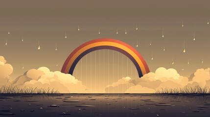 Sticker - Rainbow Archway in a Dreamy Landscape