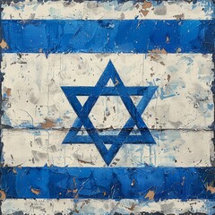 tration of the Israel flag showcases depth and realism, featuring a prominent blue Star of David standing out in the center