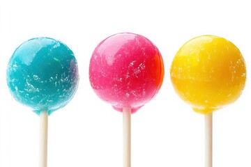 Colorful lollipop isolated on white background, full depth of field, clipping path , ai