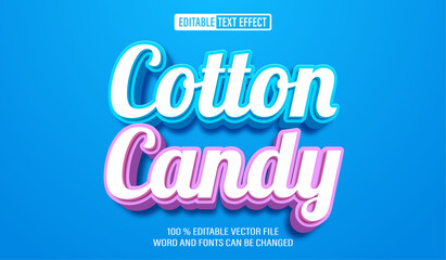 Leinwandbilder - Editable 3d text style effect - Cotton Candy text effect Template