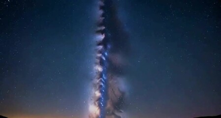 Wall Mural - Seamless loop galaxy exploration through outer space towards glowing milky way galaxy. 4K looping animation of flying through glowing nebulae, clouds and stars field. Magical sparkling stars beauty