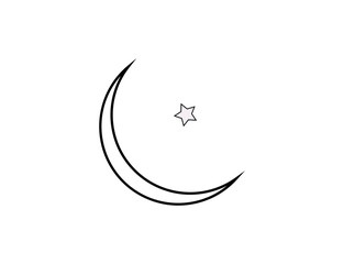 crescent moon and stars