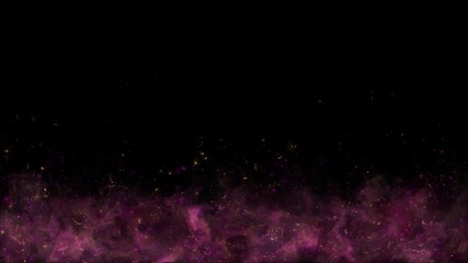 Wall Mural - Magenta, Yellow Fire Flow, Ember Sparkles and Particles Rise up Transparent Loop Background