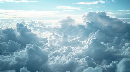 Wall Mural - Vast blue sky adorned with fluffy white clouds at midday