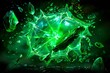 © VISUAL BACKGROUND - A green crystal explosion on a black background