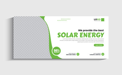 solar energy social media facebook cover or web banner template design