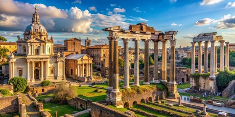 Roman Forum Ruins, Golden Hour, Ancient History, Italy, Travel