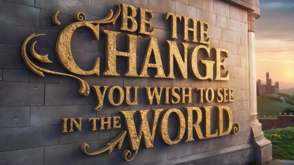 A sign that says be the change you wish to see in this world, AI