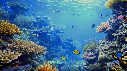 Poster - Underwater Coral Reef with Fish