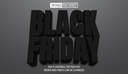Poster - Editable 3d text style effect - Black Friday text effect Template