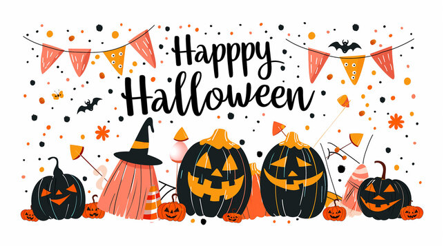 Festive Halloween pumpkin background with a spooky twist.