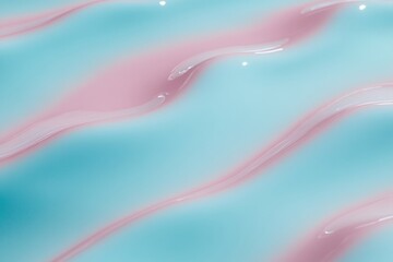 Poster - Serene Pastel Ripples on Gradient Blue Background Abstract Pattern, Bright Complementary Color Scheme