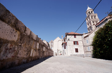 the street of split town at croatia.