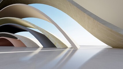 Poster - Abstract architecture background arched interior 3d render