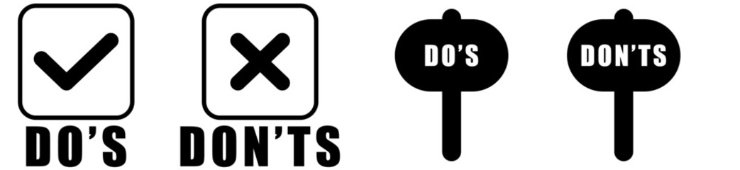 Wall Mural - do and don't box icons vector illustration line art