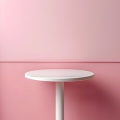 Sticker - Clean and Simple White Table Against Soft Pastel Background for Lifestyle Product Showcase