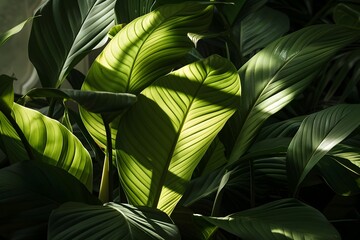 green leaves in the sun