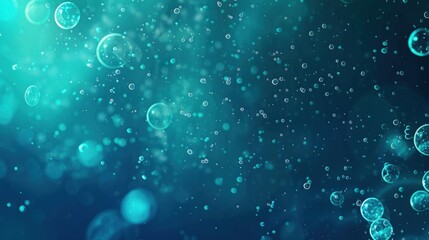 Wall Mural - Abstract Blue Underwater Bubbles Background for Technology & Science Projects