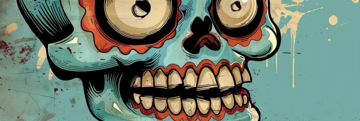 Poster - Humorous cartoon skull