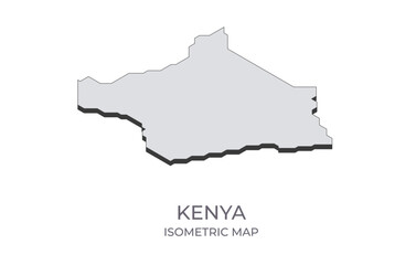 Naklejka na meble Map of the Kenya in simple isometric form. Illustration of isometric map of the country.