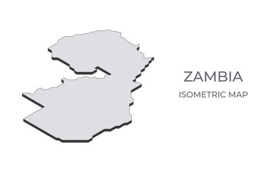 Naklejka na meble Map of the Zambia in simple isometric form. Illustration of isometric map of the country.