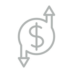 Wall Mural - Cashflow Vector Line Grey Icon Design