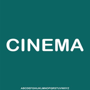 cinema, a glicth  text vector alphabet font typeset
