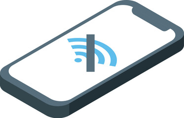 Poster - smartphone is showing no wifi signal in this isometric view